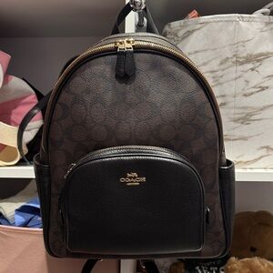 Coach Signature Brown and Black Backpack